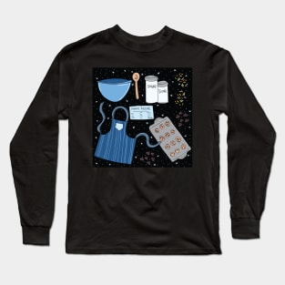 Holiday Baking, Winter theme cute baking cookies scene. Long Sleeve T-Shirt